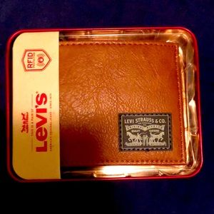Levi's Mens Bifold Leather Wallet Brown